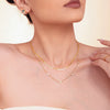 Wholesale Women's Light Luxury Geometric Star Shape Inlaid Zircon Titanium Steel Goldplated Doublelayer Clavicle Necklace