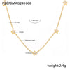 Wholesale Women's Light Luxury Geometric Star Shape Inlaid Zircon Titanium Steel Goldplated Doublelayer Clavicle Necklace