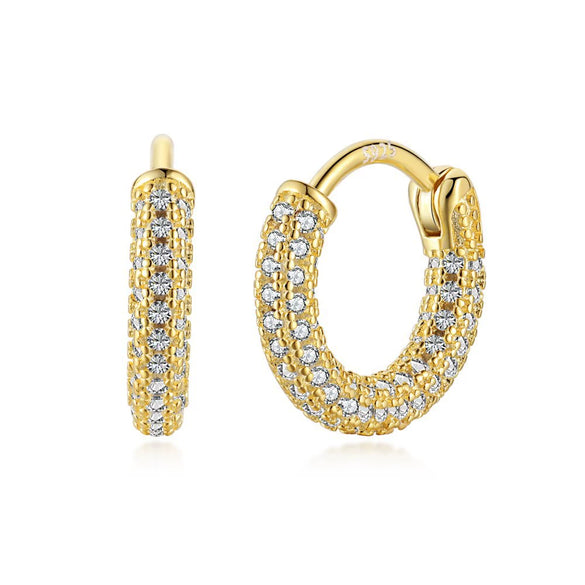 Wholesale Women's Light Luxury Geometric 925 Sterling Silver Earrings With Electroplating Design