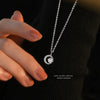 Wholesale Women's Light Luxury Geometric Sterling Silver Micropaved Star Moon Zircon Pendant Necklace With Cross Chain
