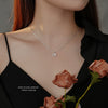 Wholesale Women's Light Luxury Geometric Sterling Silver Micropaved Star Moon Zircon Pendant Necklace With Cross Chain