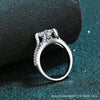 Wholesale Women's Light Luxury Geometric 925 Sterling Silver Ring With Mosane Diamond And Electroplating