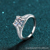 Wholesale Women's Light Luxury Geometric 925 Sterling Silver Ring With Mosane Diamond And Electroplating