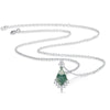 Wholesale Women's Light Luxury Geometric Style S925 Silver Necklace Set With Gemstones Featuring Oshaped Chain And Kite Cut Green Moss Stone