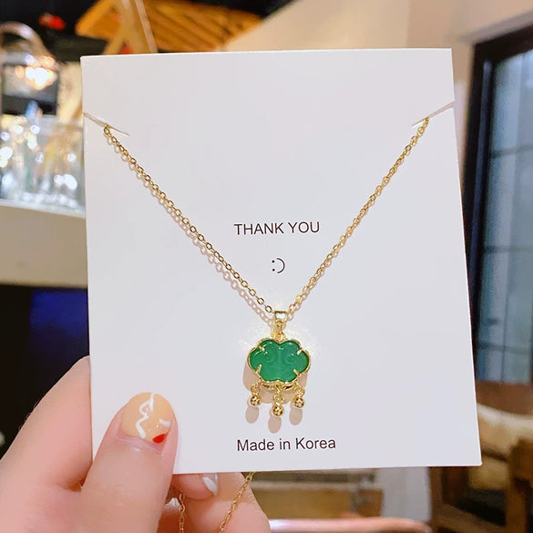 Wholesale Women's Light Luxury Geometric Titanium Steel And Copper Pendant Necklace With Electroplating And Cross Chain