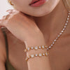 Wholesale Women's Light Luxury Geometric Titanium Steel Bracelet With Electroplated 5A Zircon Full Diamond And Heavy Industry Design Chain Decoration