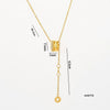 Wholesale Women's Light Luxury Geometric Titanium Steel Cross Chain Necklace With Copper Inlaid Zircon Pendant And Real Gold Plating