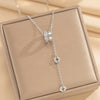 Wholesale Women's Light Luxury Geometric Titanium Steel Cross Chain Necklace With Copper Inlaid Zircon Pendant And Real Gold Plating
