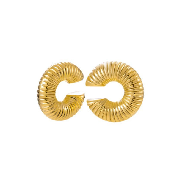 Wholesale Women's Light Luxury Geometric Titanium Steel Cshaped Electroplated Earrings