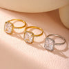 Wholesale Women's Light Luxury Geometric Titanium Steel Electroplated Opening Adjustable Ring