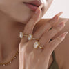 Wholesale Women's Light Luxury Geometric Titanium Steel Electroplated Opening Adjustable Ring