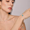Wholesale Women's Light Luxury Geometric 316L Stainless Steel Fresh Water Pearl Natural Stone Bracelet With Electroplating Design And Ot Buckle Tassel