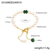Wholesale Women's Light Luxury Geometric 316L Stainless Steel Fresh Water Pearl Natural Stone Bracelet With Electroplating Design And Ot Buckle Tassel