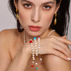 Wholesale Women's Light Luxury Geometric 316L Stainless Steel Fresh Water Pearl Natural Stone Bracelet With Electroplating Design And Ot Buckle Tassel
