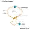 Wholesale Women's Light Luxury Geometric Titanium Steel Freshwater Pearl Natural Stone Bracelet With Electroplating And Tassel Ot Buckle Design