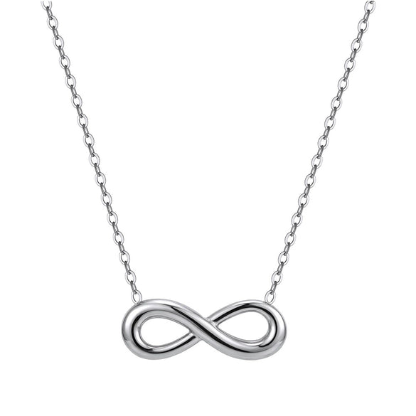 Wholesale Women's Light Luxury Geometric Titanium Steel 18K Gold Plated Mobius Infinity Love Pendant Calendering Chain Necklace