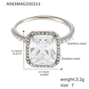 Wholesale Women's Light Luxury Geometric 316L Stainless Steel Opening Adjustable Ring With Electroplating