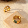 Wholesale Women's Light Luxury Geometric Titanium Steel Ring Set With Diamonds