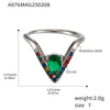 Wholesale Women's Light Luxury Geometric 316L Stainless Steel Vshaped Ring With 5A Zircon Electroplated