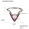 Wholesale Women's Light Luxury Geometric 316L Stainless Steel Vshaped Ring With 5A Zircon Electroplated