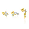Wholesale Women's Light Luxury Geometric Triangle Zirconium Earrings 925 Sterling Silver