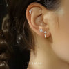 Wholesale Women's Light Luxury Geometric Triangle Zirconium Earrings 925 Sterling Silver