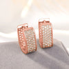 Wholesale Women's Light Luxury Geometric Zircon Inlaid Hollow Ear Button Earrings