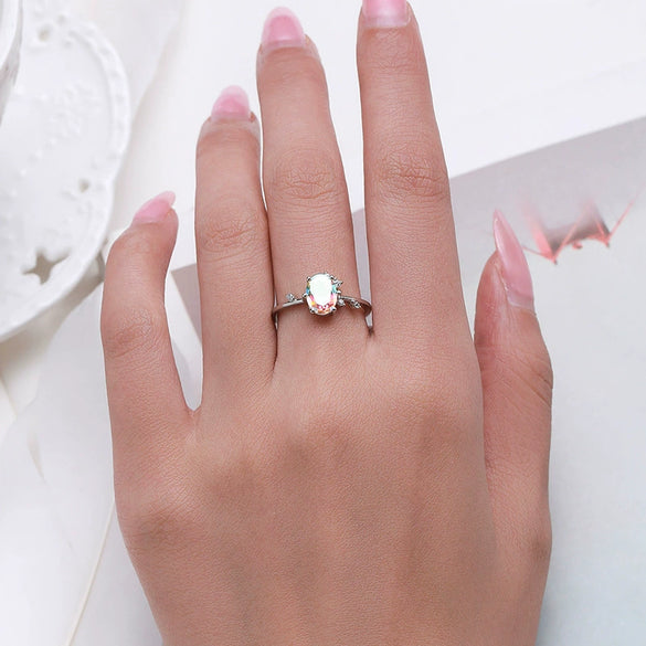 Wholesale Women's Light Luxury Geometric Zircon Inlaid S925 Sterling Silver Ring