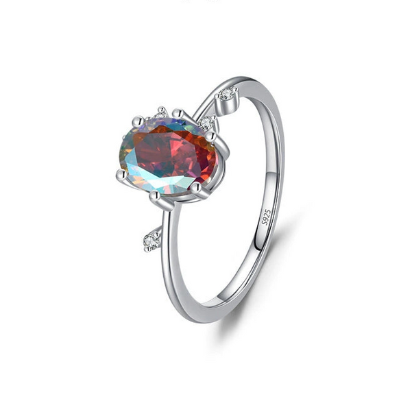 Wholesale Women's Light Luxury Geometric Zircon Inlaid S925 Sterling Silver Ring
