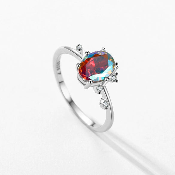Wholesale Women's Light Luxury Geometric Zircon Inlaid S925 Sterling Silver Ring