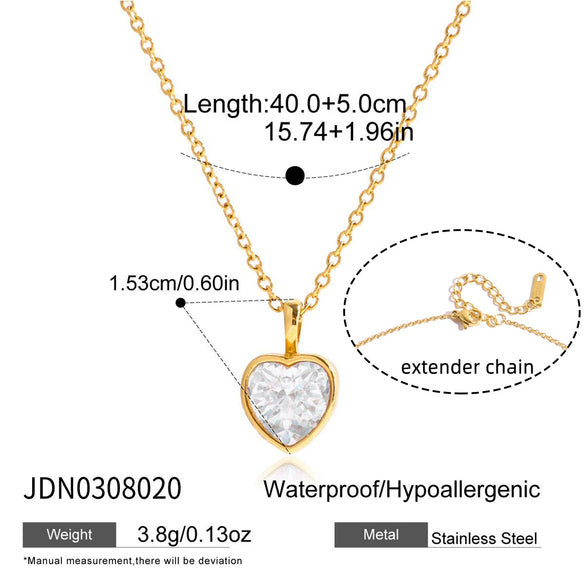 Wholesale Women's Light Luxury Geometric Zircon Stainless Steel Electroplated Necklace