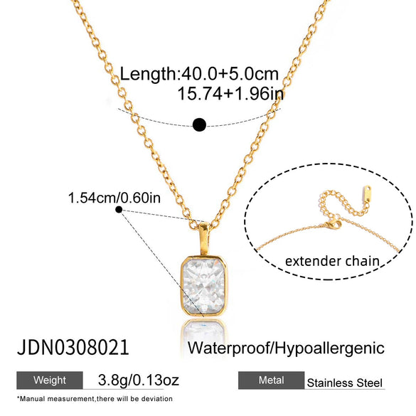 Wholesale Women's Light Luxury Geometric Zircon Stainless Steel Electroplated Necklace