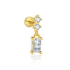 Wholesale Women's Light Luxury Geometric Zircon Tassel Earrings S925 Sterling Silver