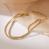 Wholesale Women's Light Luxury Geometric Zircon Titanium Steel Bracelet