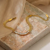 Wholesale Women's Light Luxury Geometric Zircon Titanium Steel Bracelet