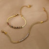 Wholesale Women's Light Luxury Geometric Zircon Titanium Steel Bracelet