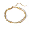 Wholesale Women's Light Luxury Geometric Zircon Titanium Steel Bracelet