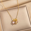 Wholesale Women's Light Luxury Gold Plated Copper And Zircon Jewelry Heart And Geometric Star Pendant Ochain Necklace