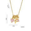 Wholesale Women's Light Luxury Gold Plated Copper And Zircon Jewelry Heart And Geometric Star Pendant Ochain Necklace
