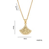 Wholesale Women's Light Luxury Gold Plated Copper Inlaid With Zircon Fanshaped Skirt Necklace Pendant Jewelry