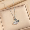 Wholesale Women's Light Luxury Gold Plated Mickey Pattern Titanium Steel And Copper Inlaid With Zircon Necklace With Flash O Chain