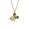 Wholesale Women's Light Luxury Gold Plated Mickey Pattern Titanium Steel And Copper Inlaid With Zircon Necklace With Flash O Chain