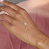 Wholesale Women's Light Luxury Gold Plated Stainless Steel Flower Shape Finger Chain Bracelet With Zircon