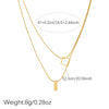 Wholesale Women's Light Luxury Goldplated Stainless Steel Geometric Snake Bone Chain Necklace With Square And Cylindrical Pendant