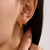 Wholesale Women's Light Luxury Handmade 316L Stainless Steel Inlaid Zircon Geometric Earbone Clip Earrings With Electroplating