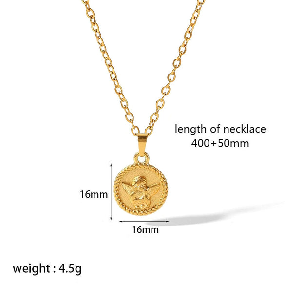 Wholesale Women's Light Luxury Heart Pendant Stainless Steel Clavicle Chain With Geometric Pattern And Electroplating Handmade Necklace