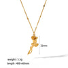 Wholesale Women's Light Luxury Heart Pendant Stainless Steel Clavicle Chain With Geometric Pattern And Electroplating Handmade Necklace