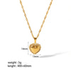 Wholesale Women's Light Luxury Heart Pendant Stainless Steel Clavicle Chain With Geometric Pattern And Electroplating Handmade Necklace