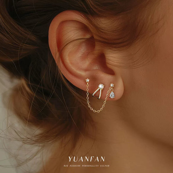 Wholesale Women's Light Luxury Heart Shape 925 Sterling Silver Earrings With Zirconia