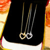 Wholesale Women's Light Luxury Heart Shaped Zircon Inlaid Titanium Steel And Gold Plated Copper Necklace With Oshaped Chain